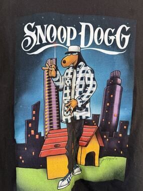 Snoop Dogg Black Graphic Tee Tha Dogg Collection Rap Hip Hop Y2K Skater Cool M